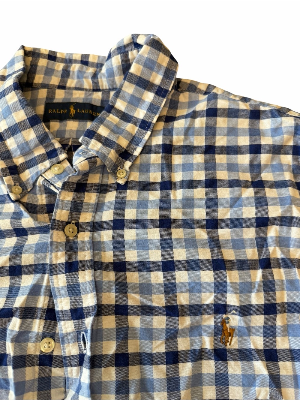 Polo Ralph Lauren Shirt Mens Blue Check Button Up Pony Logo Classicβ XXL Preppy